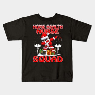 Christmas Home Health Nurse Squad Reindeer Pajama Dabing Santa Kids T-Shirt